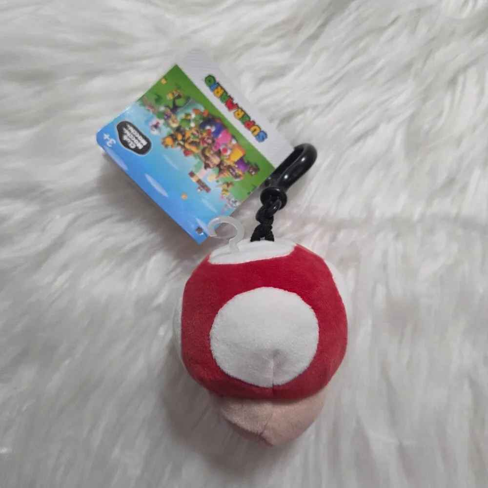 Super Mario Toad Mushroom Plush Keychain